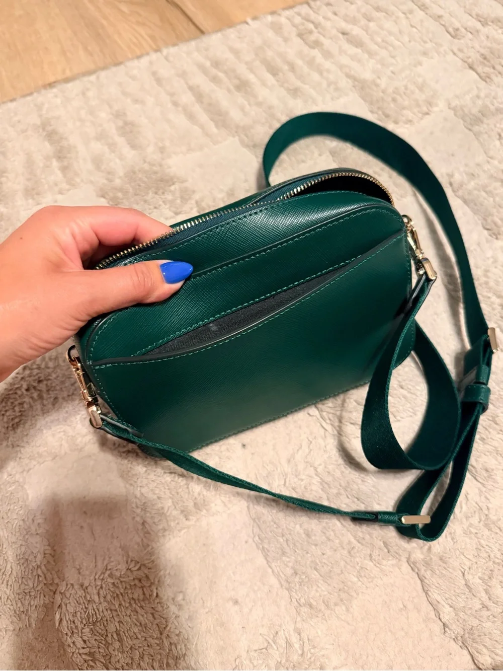 kate spade Emerald Green Crossbody Bag with Gold Logo